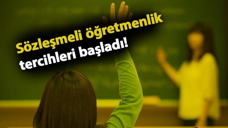 Haberler... Sözleşmeli öğretmenlik tercihleri başladı 2019 MEB tercih sayfası