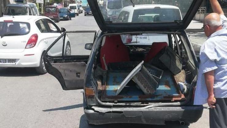 Sulama kanalı kapağı hırsızları, kovalamacayla yakalandı