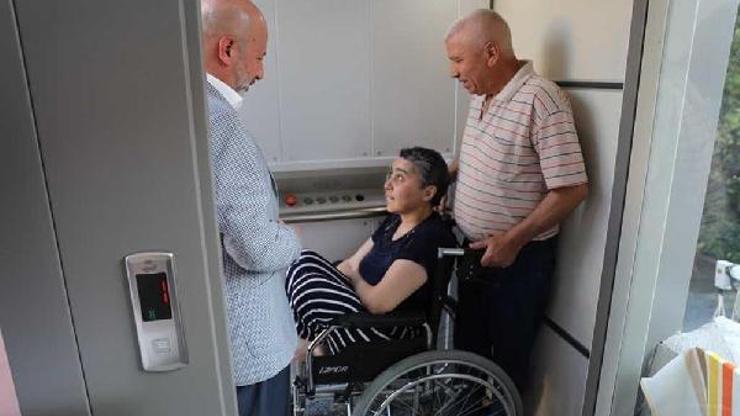 Belediyeden engelli Havva için asansör