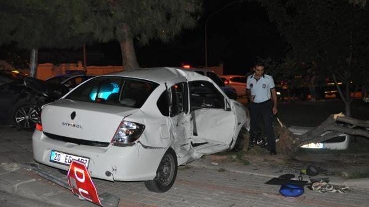 Denizlide iki otomobil çarpıştı: 1 ölü, 6 yaralı