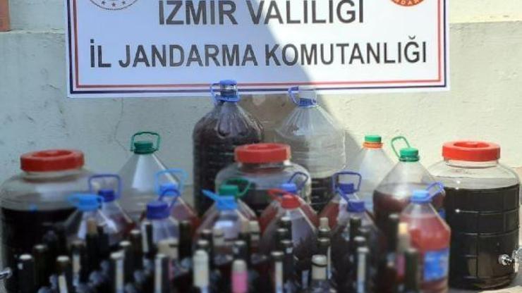 İzmirde, 163 litre sahte şarap ele geçirildi