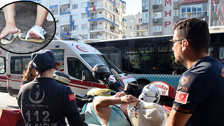 5. kattan ayağına düştü Acı içinde yerde kaldı