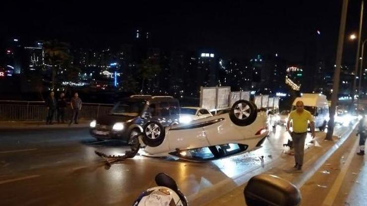 Aracıyla takla atan sürücü yaralandı
