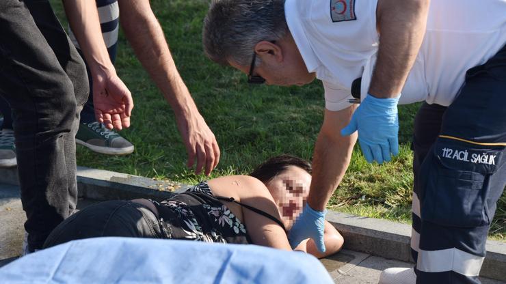 Alkollü kadın polise zor anlar yaşattı