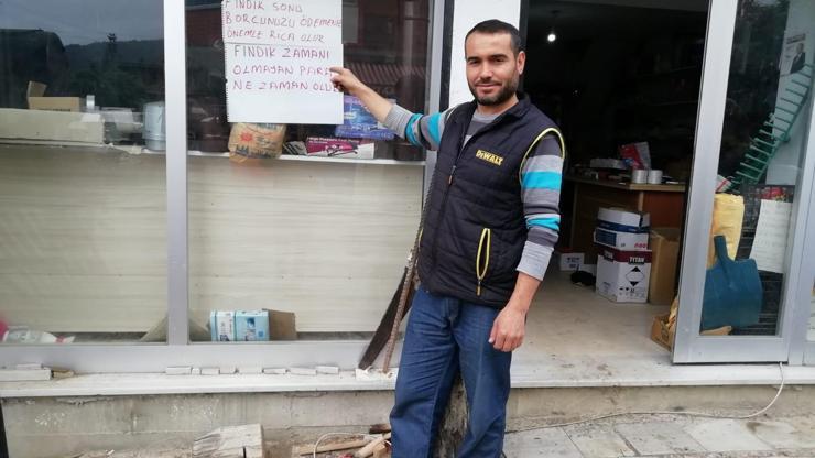 Borçlularından para yerine fındık istedi