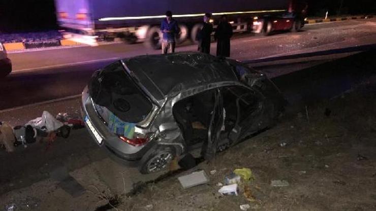 Kırıkkalede, su kanalına devrilen otomobildeki 5 kişi yaralandı