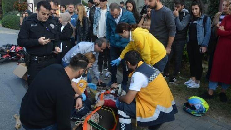 Motosikletli üniversiteli genç kazada yaralandı