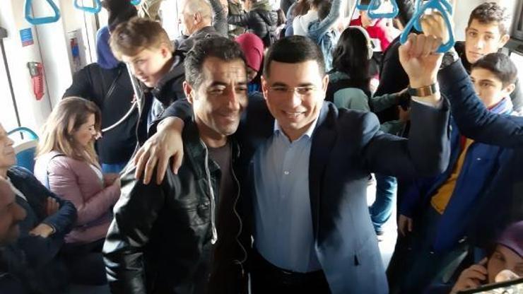 Başkan Tütüncü Aksu tramvayında