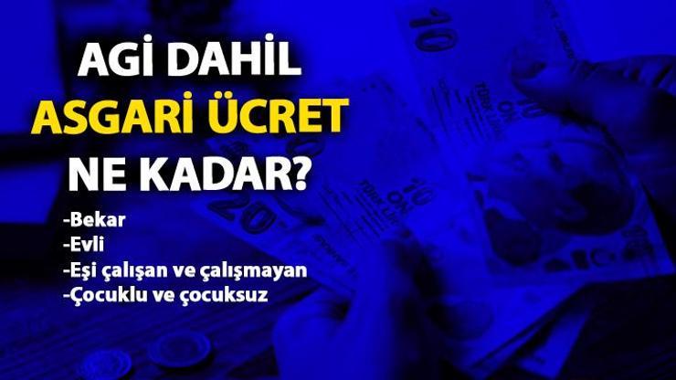 AGİ dahil asgari ücret 2020 tablosu… Evli, eşi çalışmayan ve çocuklu AGİ tutarı