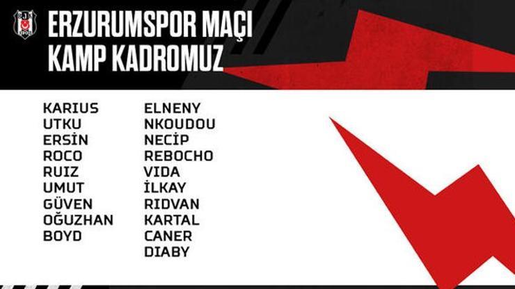 Beşiktaş kadrosunda 5 eksik