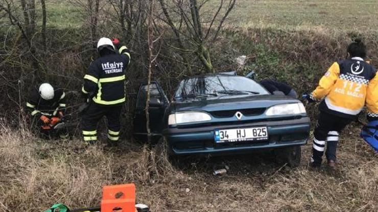 Takla atan otomobilin sürücüsü yaralandı