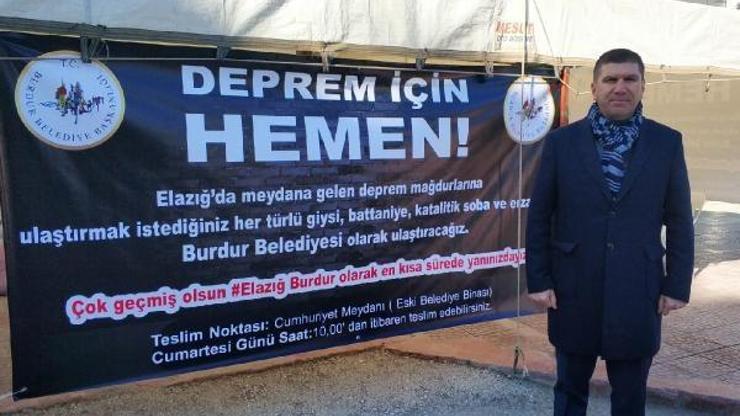 Burdurda, Elazığ için yardım kampanyası