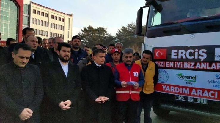 Ercişten depremzedeler için yardım gönderildi