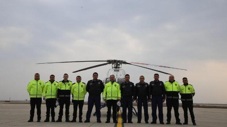 Hatay’da hava destekli trafik denetimi