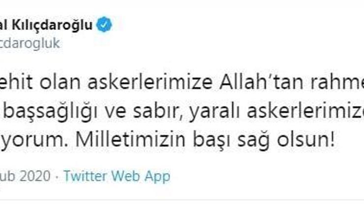 Kılıçdaroğlu: Milletimizin başı sağ olsun