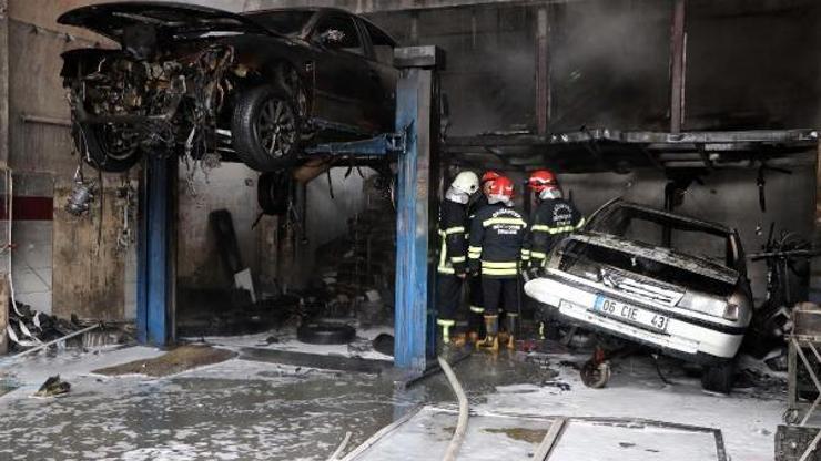 Oto tamir atölyesinde yangın: 1 yaralı