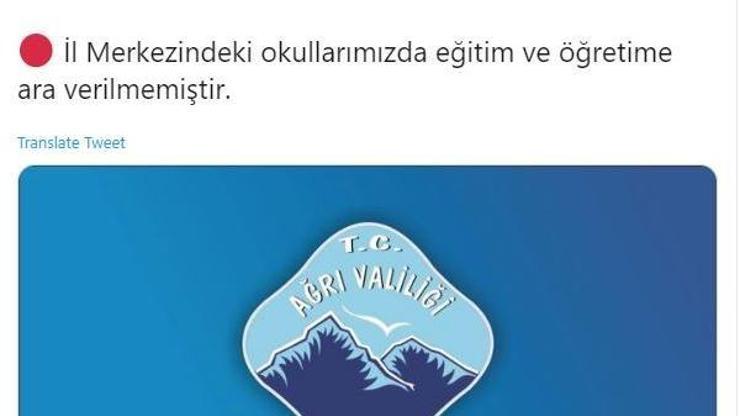 Ağrıda, merkeze bağlı köy ve taşımalı eğitim yapılan okullarda eğitime ara verildi