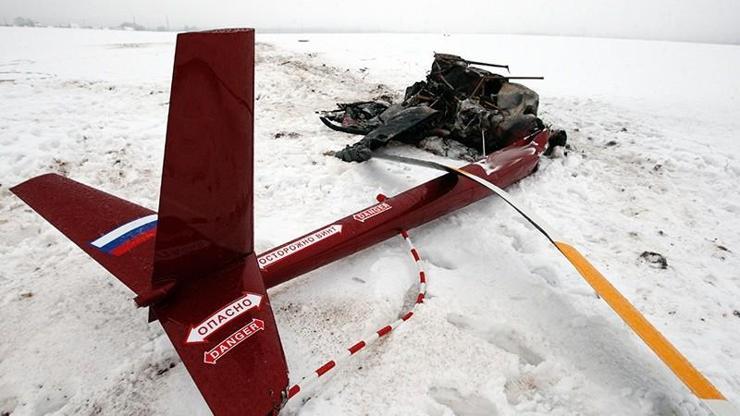 Rusyada dağlık alana helikopter düştü