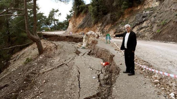 Heyelandan zarar gören yollarda güvenlik sağlanıyor