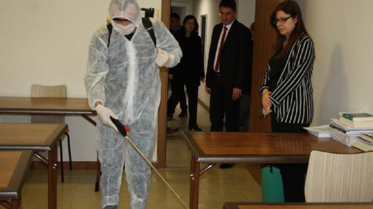 Koronavirüse karşı yurtlar dezenfekte edildi