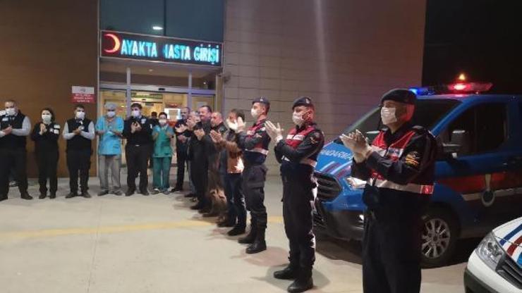 Jandarmadan sağlık çalışanlarına alkışlı destek