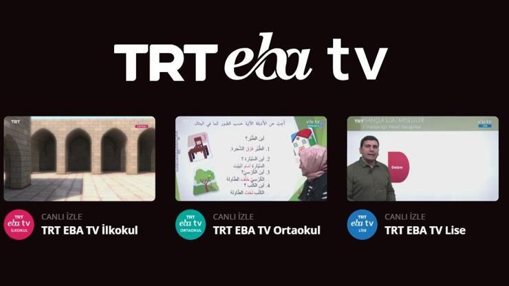 EBA TV canlı yayın izle | TRT EBA TV ilkokul, ortaokul ve lise yayın akışı / ders programı