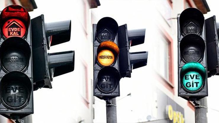 Vatandaşlara trafik ışıklarıyla mesaj