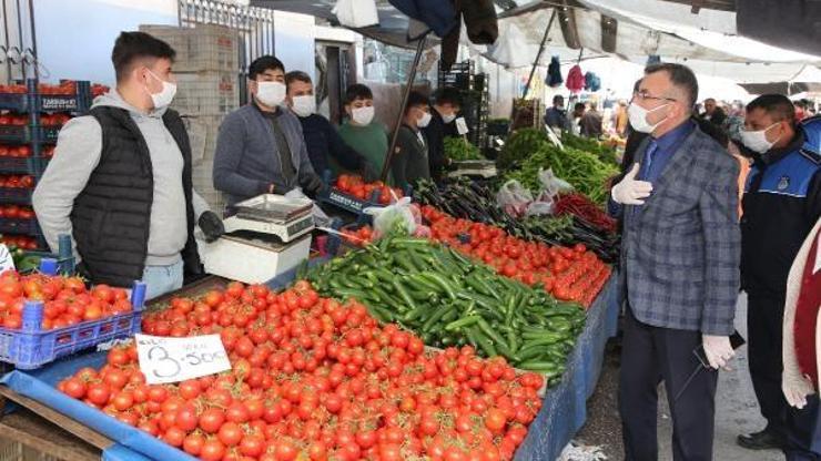 Pazarda 3 metre kuralına denetim