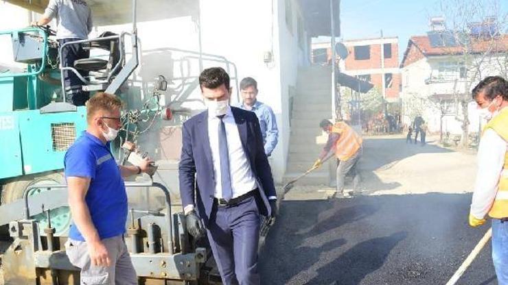 Erbaada belediye ekiplerinden asfalt çalışması