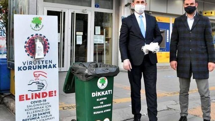 Mamakta, maske ve eldiven için atık kutusu