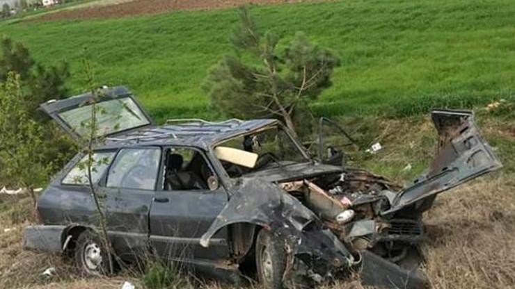 Takla atan otomobilin sürücüsü yaralandı