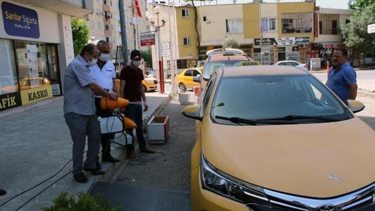 Mersinde taksiler için ilaçlama sistemi