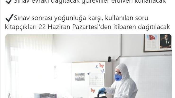 Bakan Selçuk: LGSde soru kitapçıkları cerrahi eldiven kullanılarak dağıtılacak
