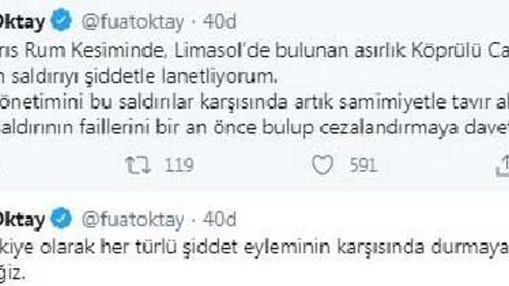 Cumhurbaşkanı Yardımcısı Oktaydan, Köprülü Camiine yapılan saldırıya tepki