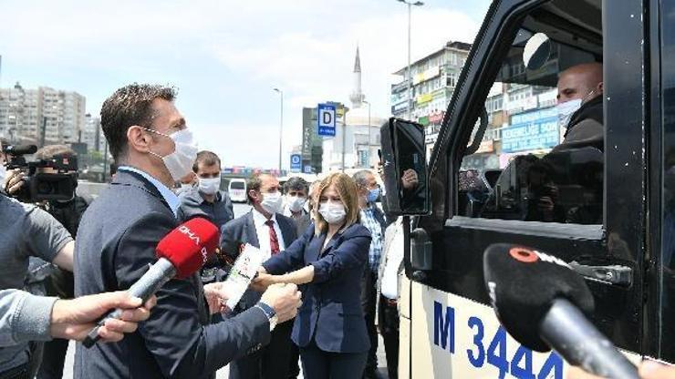 Minibüsler dezenfekte edildi