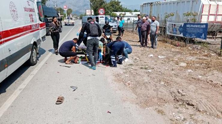 Kamyona çarpan motosikletin sürücüsü yaralandı