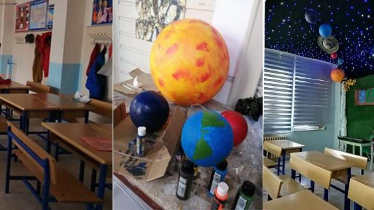 Sınıfı baştan yarattılar Uzaktan eğitimden dönecek öğrencilere büyük sürpriz