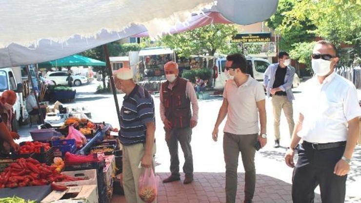 Kaymakam, pazarda koronavirüs denetimi yaptı