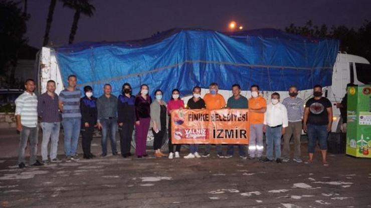 Finikeden deprem bölgesine yardım