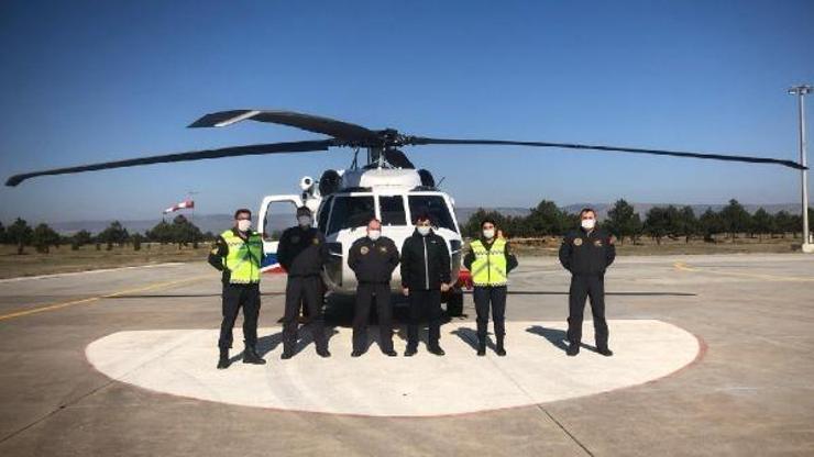 Jandarmadan helikopterle trafik denetimi