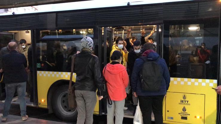 Metrobüste akşam yoğunluğu