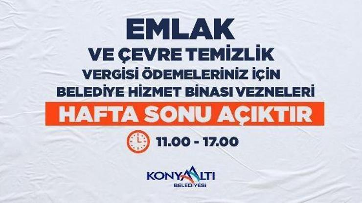 Konyaaltında haftasonu belediye vezneleri açık