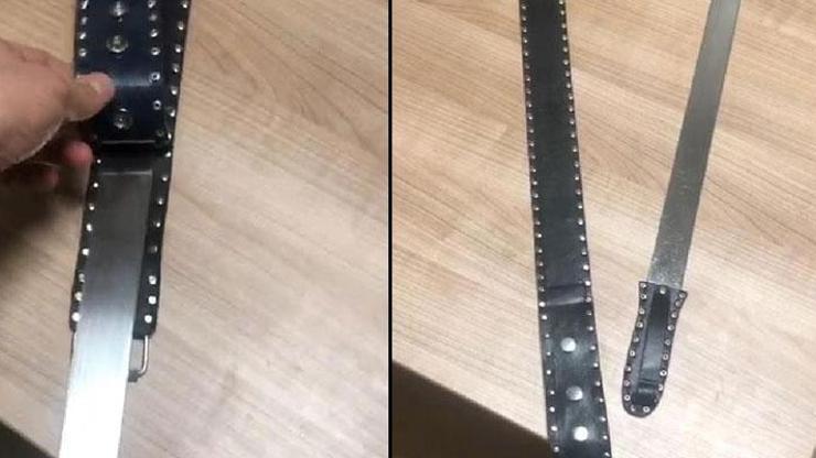 Şüphelinin üzerinden kemer görünümlü döner bıçağı çıktı