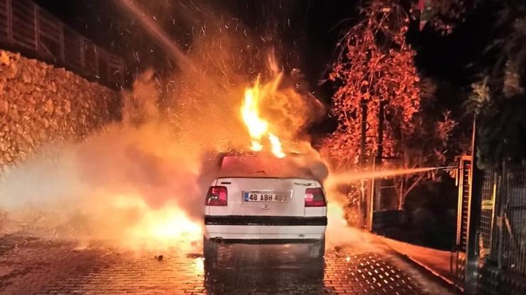 Park halindeki araç alev topuna döndü