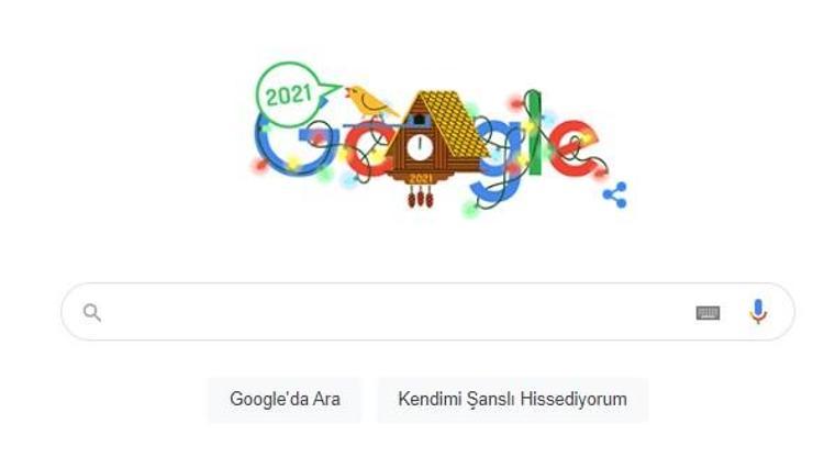 Yeni yılın ilk günü Google tarafından doodle yapıldı