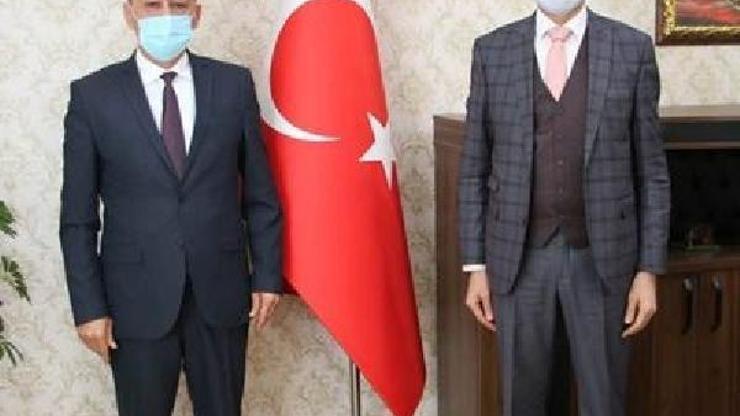 Gönenin yeni İlçe Emniyet Müdürü Kartal, Kaymakam Yurtu ziyaret etti