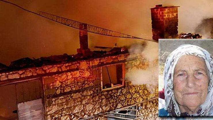 Yaşlı kadın yangında kurtulamadı