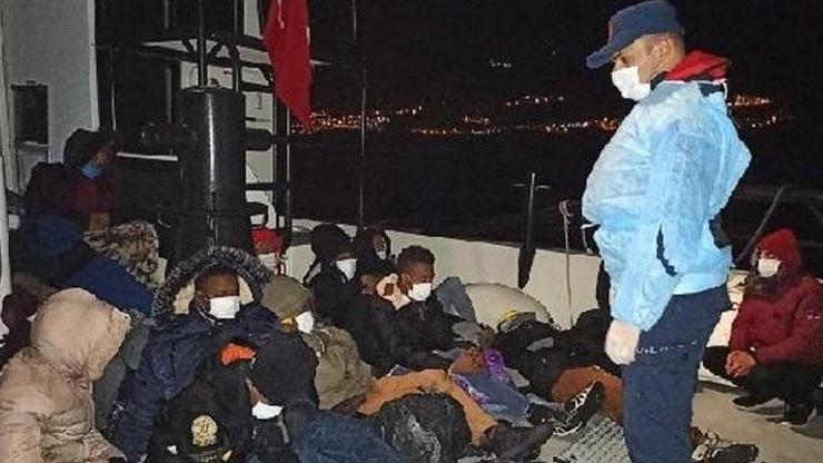 İzmirde 49 kaçak göçmen kurtarıldı