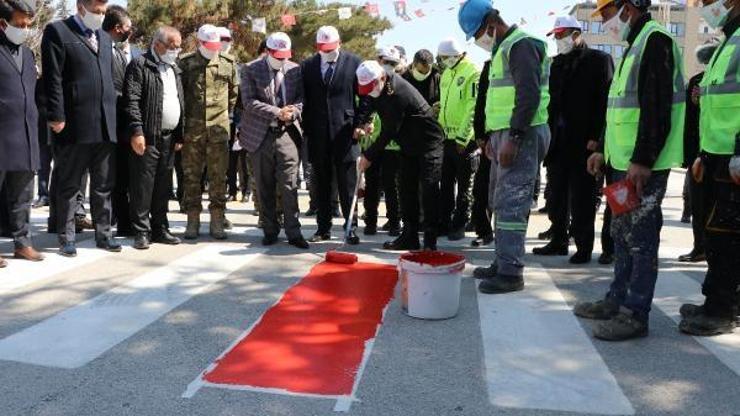 Burdurda yaya geçidine kırmızı çizgi