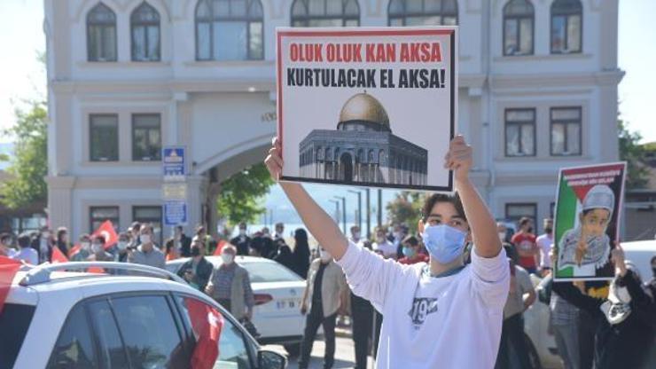 Bandırmada İsrail protesto edildi